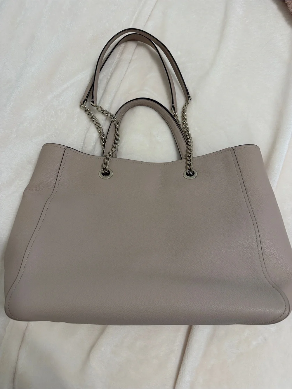 kate spade Dusty Taupe Leather Chain-Handle Tote
